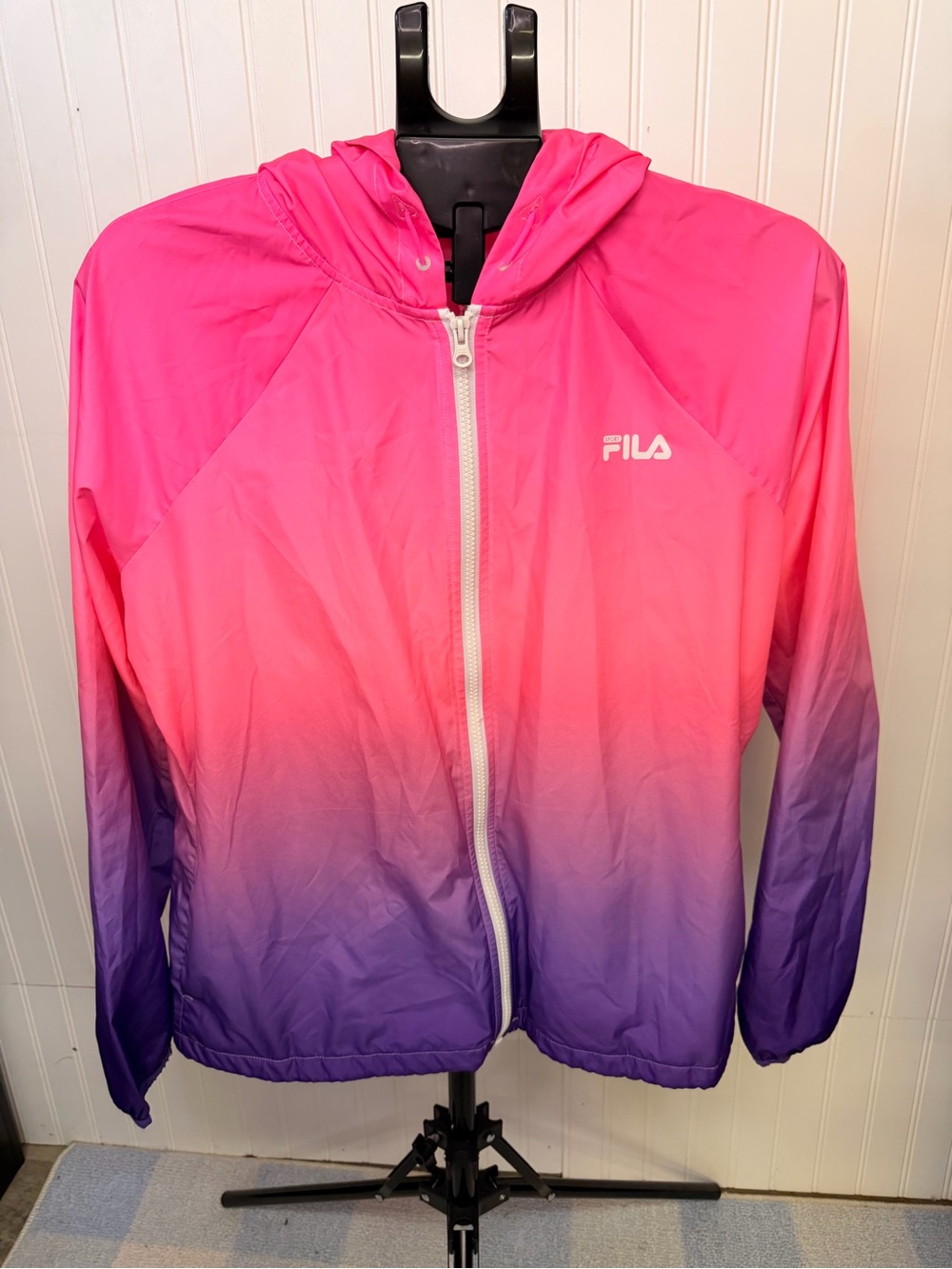 Fila Pink to Purple Ombre Hooded Rain Jacket